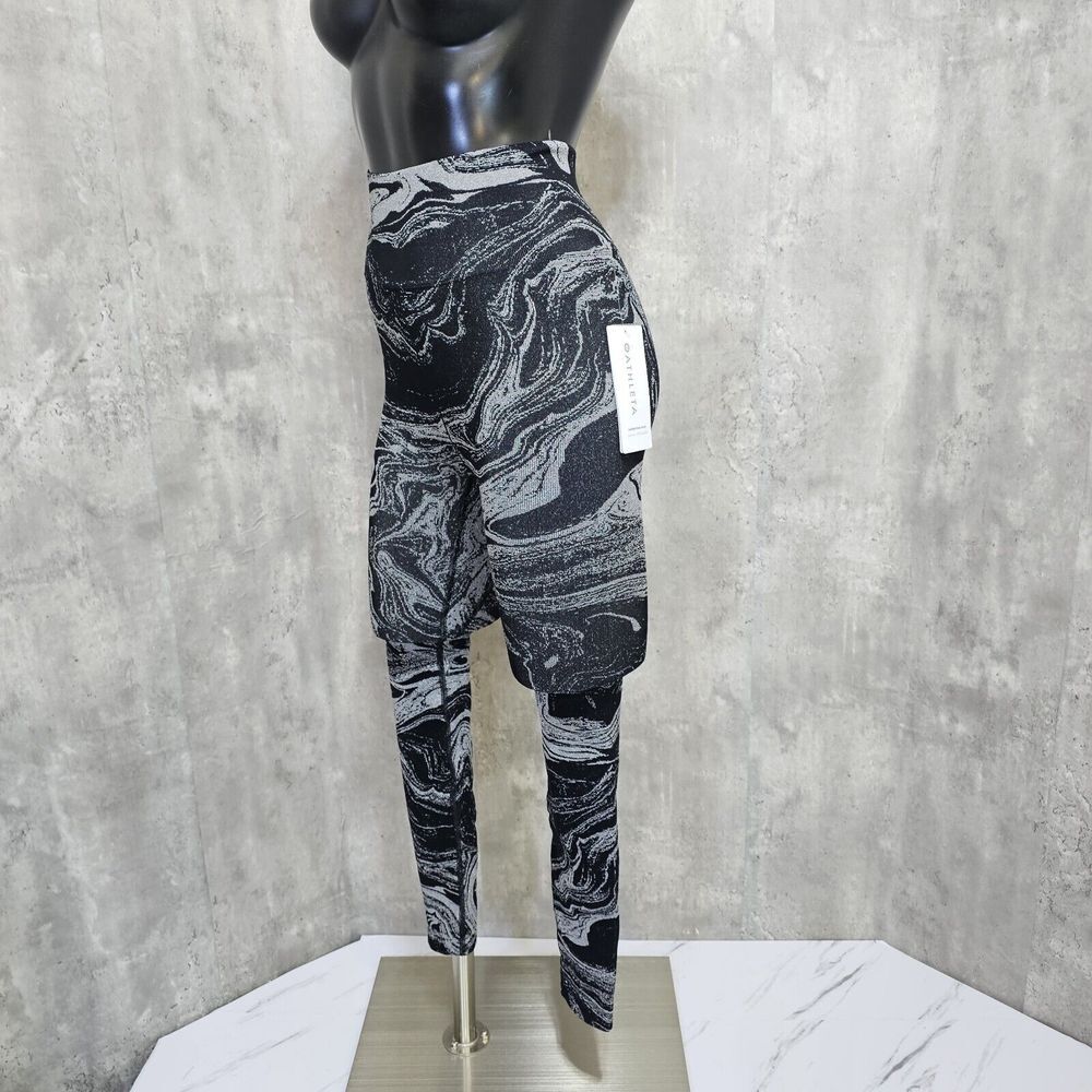 Athleta Womens XS Aurora Seamless Shine Metallic‎ Swirl Workout Set Tank & Pants - Picture 8 of 13